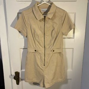 Urban Outfitters Cream Corduroy Romper